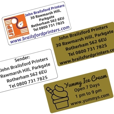  Self Adhesive Mini Labels John Brailsford Printers