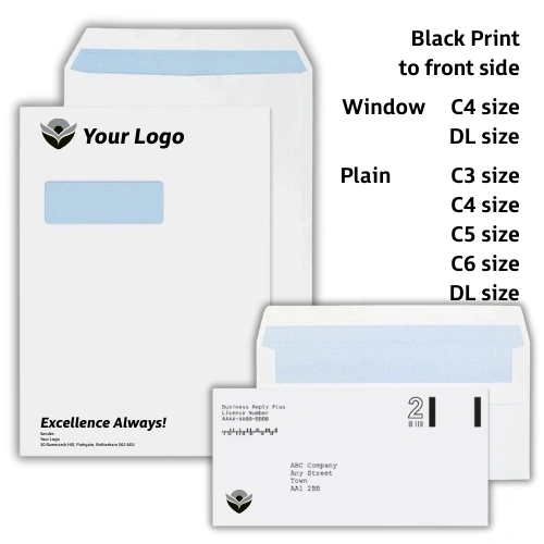  Black Print Envelopes