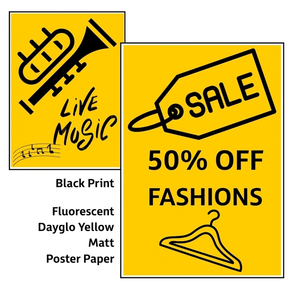  Dayglo Yellow Posters John Brailsford Printers Fluorescent